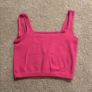 Amazon Pink Fitted Crop Tank Top